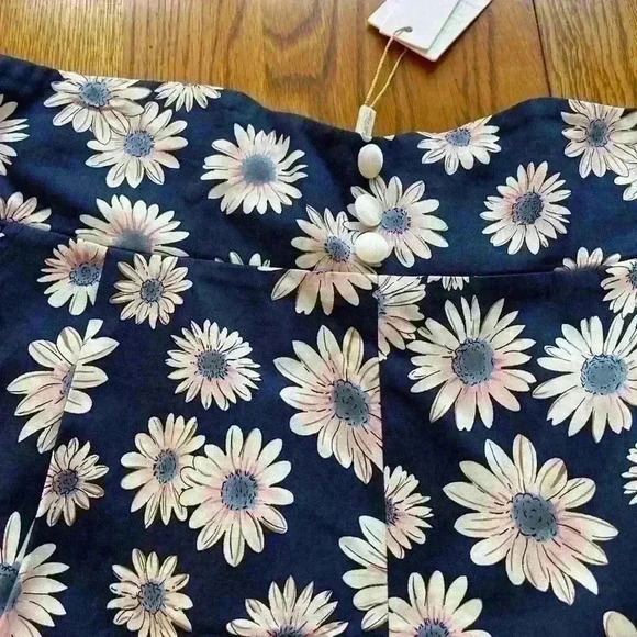 Belle Poque Womens Floral Navy Blue Summer Shorts Sexy Legs Zipper Button XXL - Picture 5 of 14